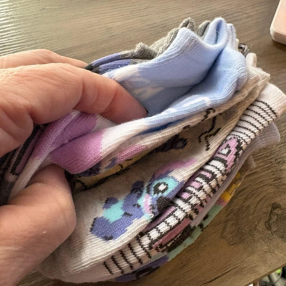 Chill Gray and Purple Kids Socks